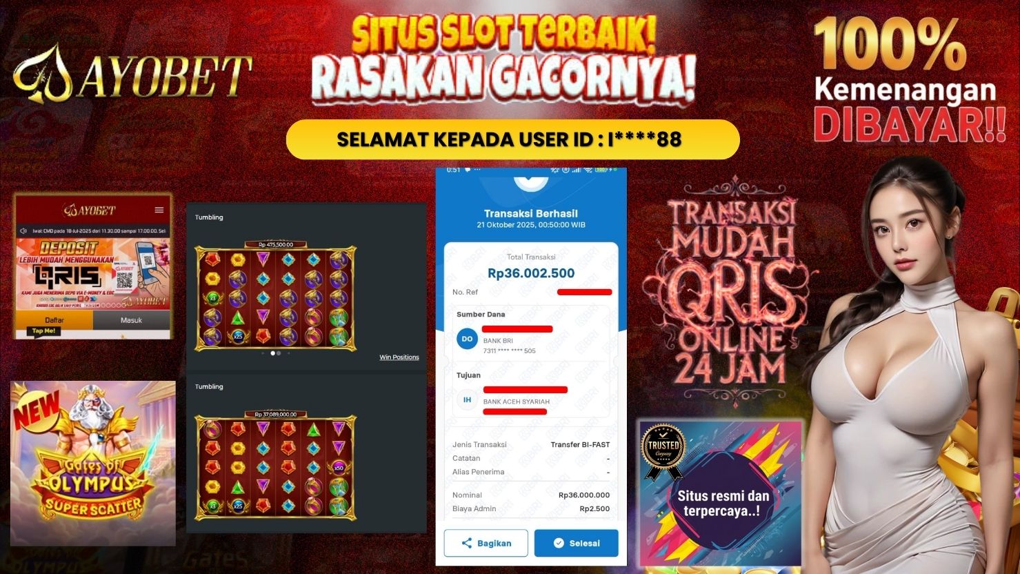 AYOBET JACKPOT SLOT GATES OF OLYMPUS SUPER SCATTER